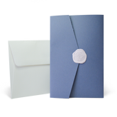 Partecipazione Matrimonio rettangolare Elegante con  Cover Lavanda modello Pocketfold   - Codice F1766